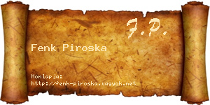 Fenk Piroska névjegykártya