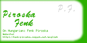 piroska fenk business card